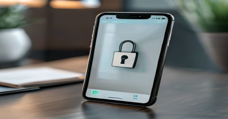 Secure encrypted messaging app interface on smartphone