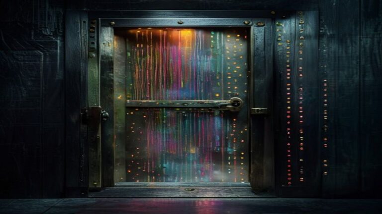 Conceptual vault door with data streams representing AI training opt-out